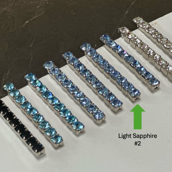 Danny Pollak Light Sapphire Swarovski Crystal Bobby Pin (#2) - approx. 2.5 in. - Picture 1 of 8